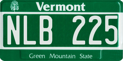 VT license plate NLB225