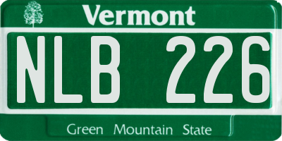 VT license plate NLB226
