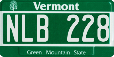 VT license plate NLB228
