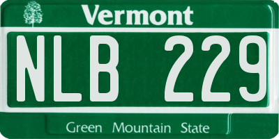 VT license plate NLB229