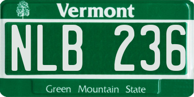 VT license plate NLB236