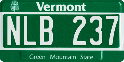 VT license plate NLB237