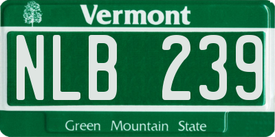 VT license plate NLB239