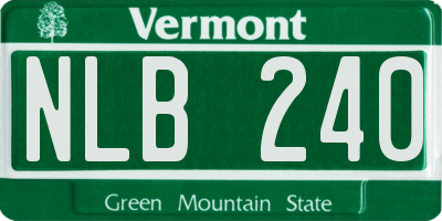 VT license plate NLB240