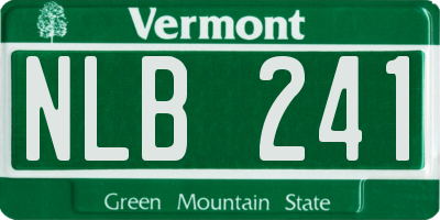 VT license plate NLB241