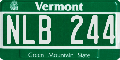 VT license plate NLB244