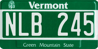 VT license plate NLB245