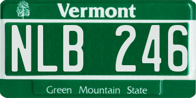VT license plate NLB246
