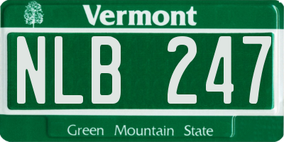 VT license plate NLB247
