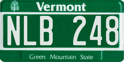 VT license plate NLB248