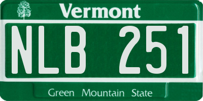 VT license plate NLB251