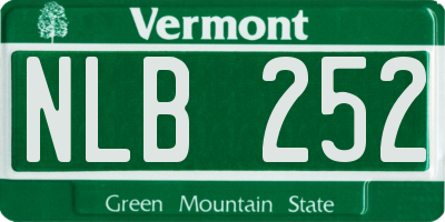 VT license plate NLB252