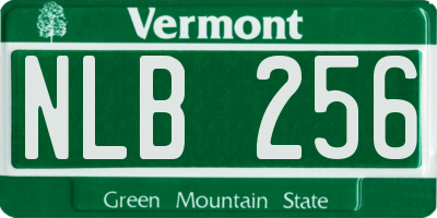 VT license plate NLB256