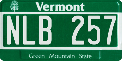 VT license plate NLB257