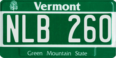 VT license plate NLB260