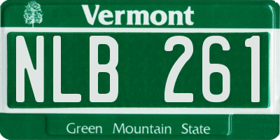 VT license plate NLB261