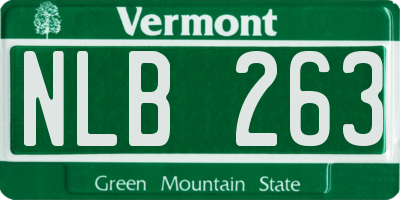 VT license plate NLB263