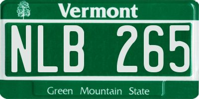 VT license plate NLB265
