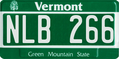 VT license plate NLB266