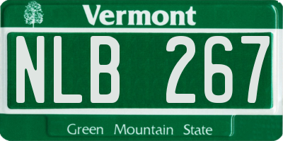 VT license plate NLB267