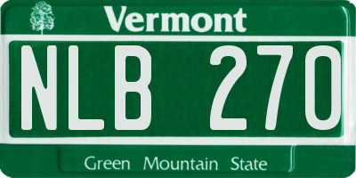 VT license plate NLB270