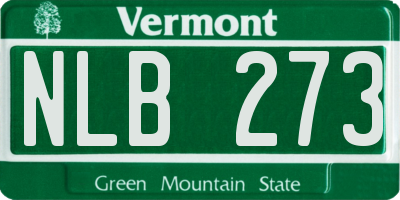 VT license plate NLB273