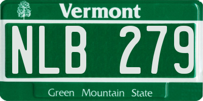 VT license plate NLB279