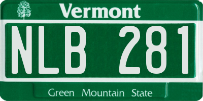 VT license plate NLB281
