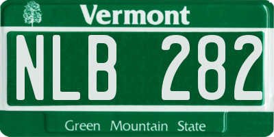 VT license plate NLB282