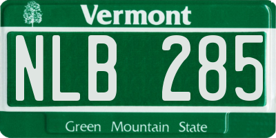 VT license plate NLB285
