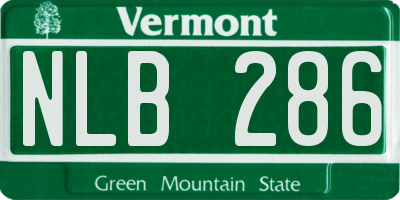 VT license plate NLB286