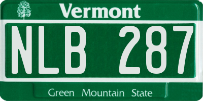 VT license plate NLB287