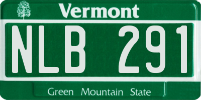 VT license plate NLB291