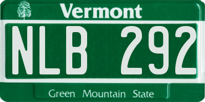 VT license plate NLB292