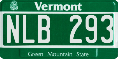VT license plate NLB293