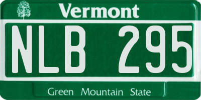 VT license plate NLB295
