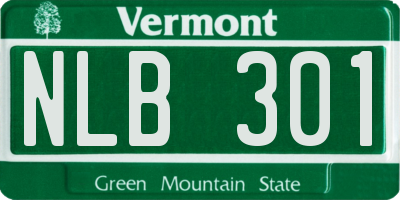 VT license plate NLB301