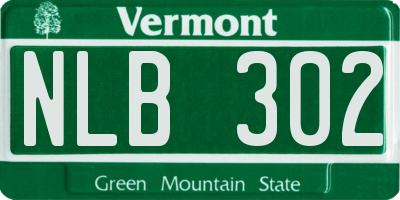 VT license plate NLB302