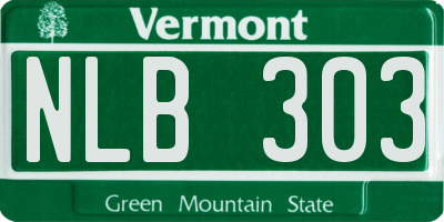 VT license plate NLB303