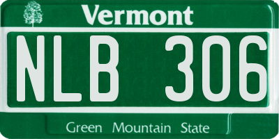 VT license plate NLB306