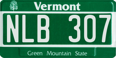 VT license plate NLB307
