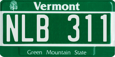 VT license plate NLB311
