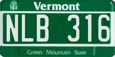 VT license plate NLB316