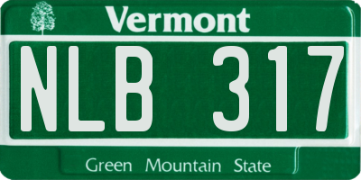 VT license plate NLB317