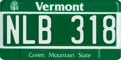 VT license plate NLB318