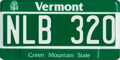 VT license plate NLB320