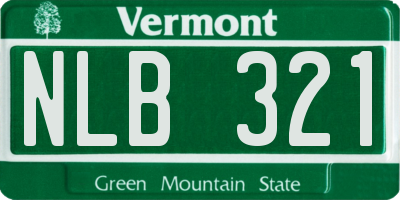 VT license plate NLB321