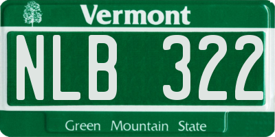 VT license plate NLB322