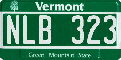 VT license plate NLB323