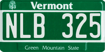 VT license plate NLB325